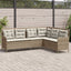 havesofa med hynder L-formet polyrattan beige