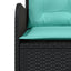 havesofa med hynder L-formet sort polyrattan