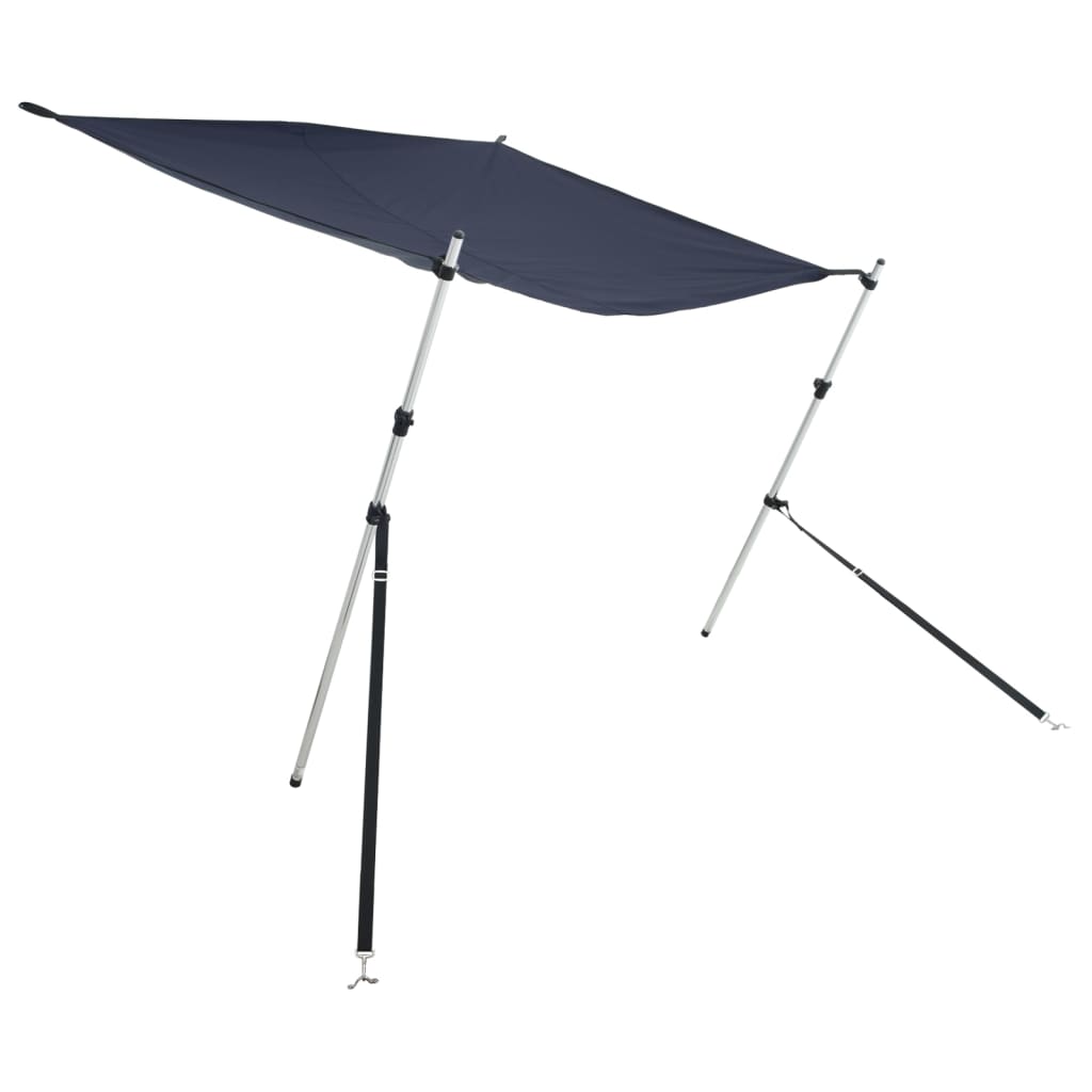 T-sejl til båd 170x170x(113-182,5) cm forlængerdel blå