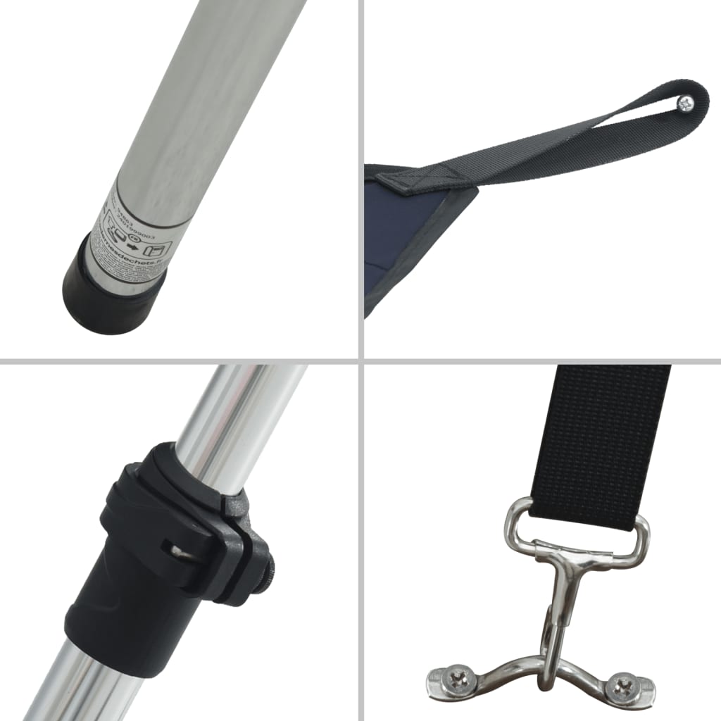 T-sejl til båd 170x170x(113-182,5) cm forlængerdel blå