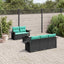 havesofasæt med 6 hynder sort polyrattan