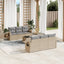 sofasæt til haven 7 dele med hynder polyrattan beige