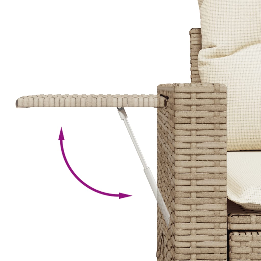 sofasæt til haven 7 dele med hynder polyrattan beige