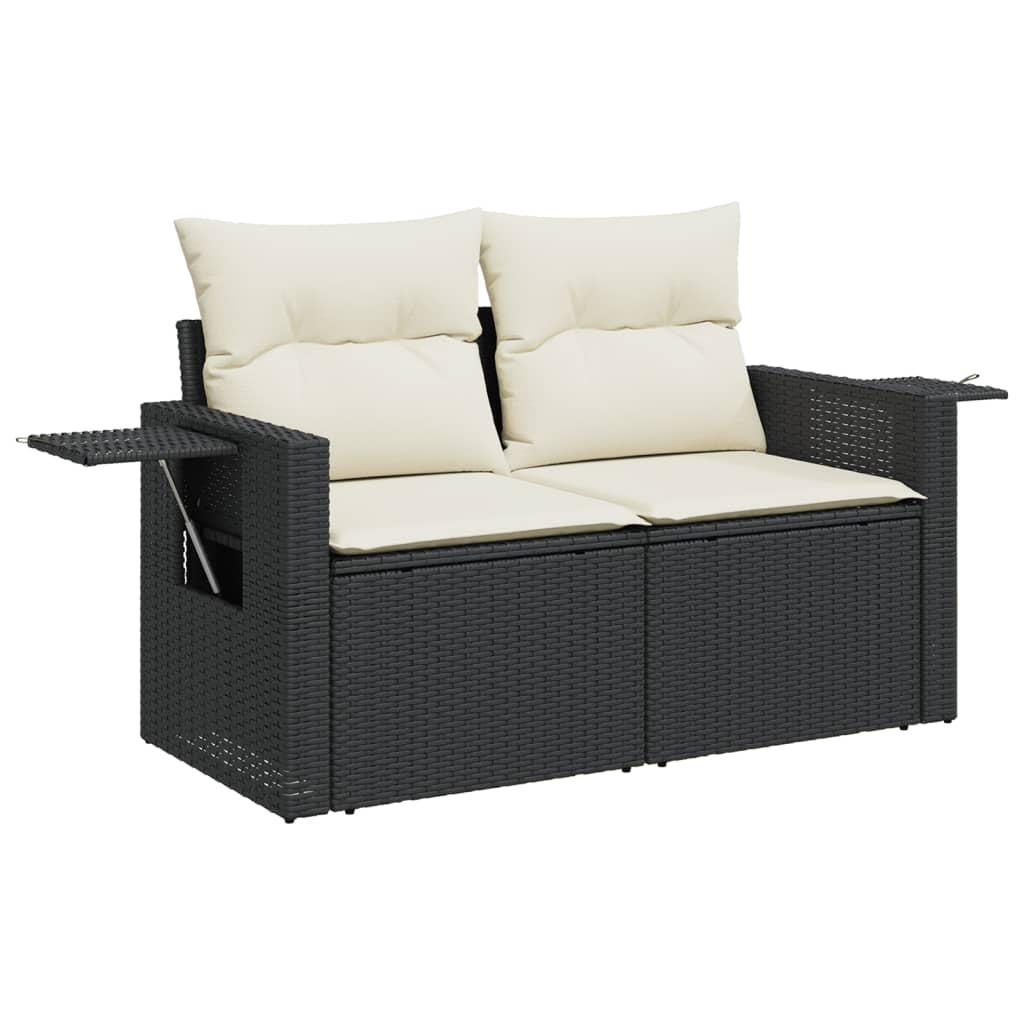 sofasæt til haven 9 dele med hynder polyrattan sort