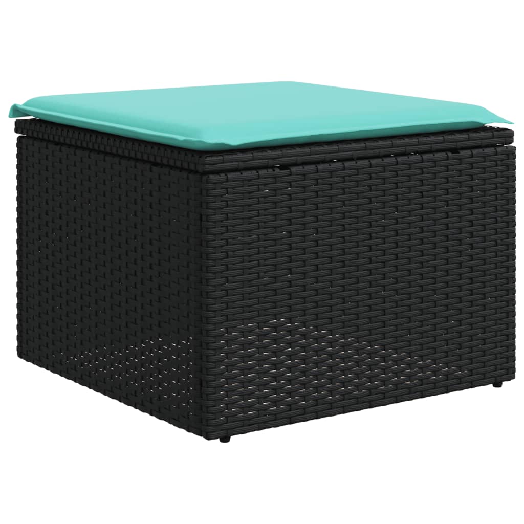 havesofasæt med 4 dele og hynder sort polyrattan