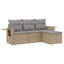 sofasæt til haven 4 dele med hynder polyrattan beige