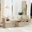 sofasæt til haven 6 dele med hynder polyrattan beige