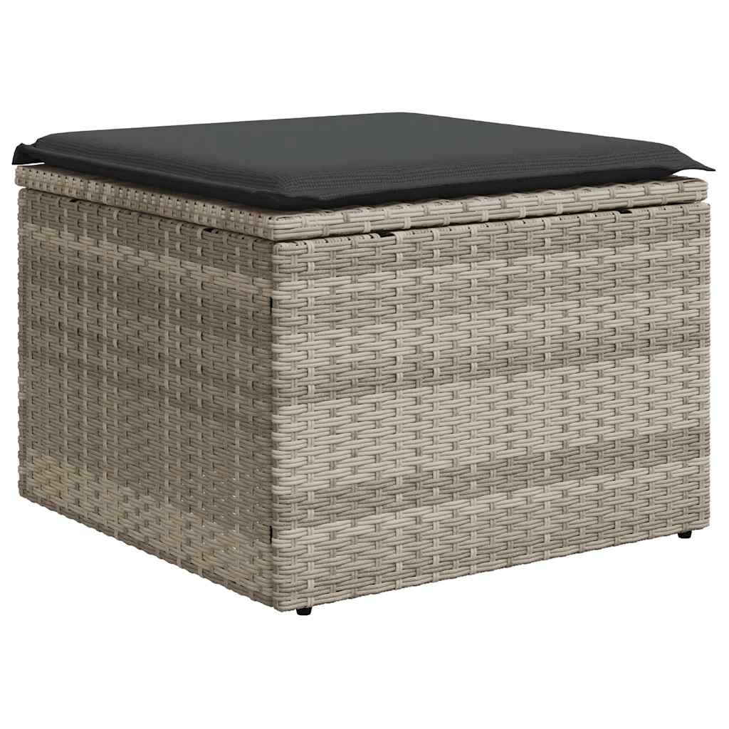 sofasæt til haven 7 dele med hynder polyrattan lysegrå