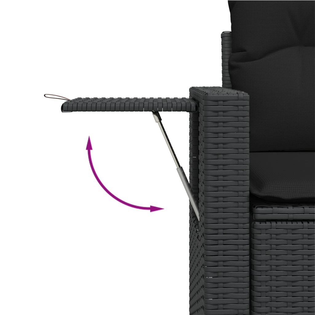 sofasæt til haven 10 dele med hynder polyrattan sort