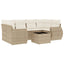 sofasæt til haven 7 dele med hynder polyrattan beige