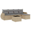 sofasæt til haven 6 dele med hynder polyrattan beige