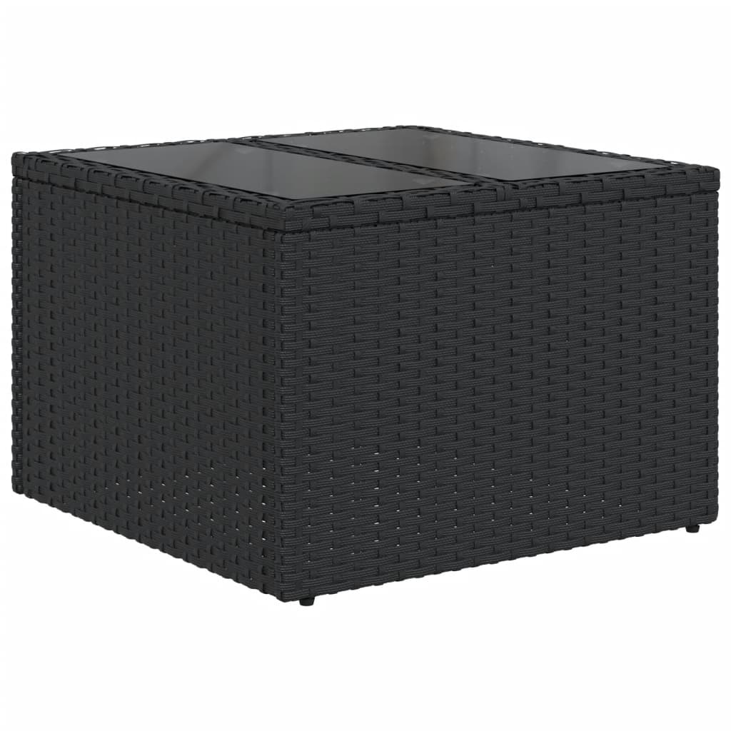 havesofasæt med 5 dele og hynder sort polyrattan