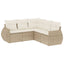 sofasæt til haven 5 dele med hynder polyrattan beige