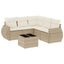 sofasæt til haven 6 dele med hynder polyrattan beige