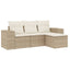 sofasæt til haven 4 dele med hynder polyrattan beige