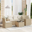 sofasæt til haven 6 dele med hynder polyrattan beige