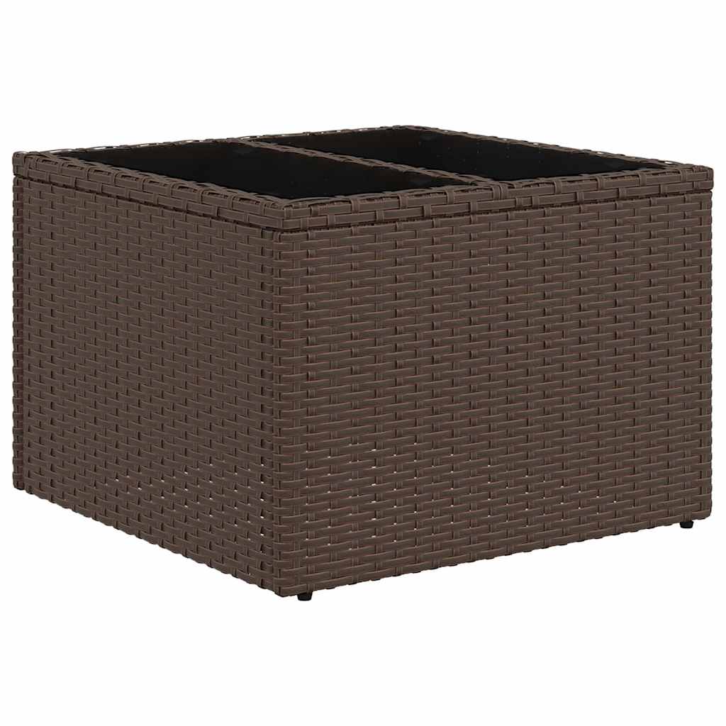 havesofasæt med 7 hynder brun polyrattan