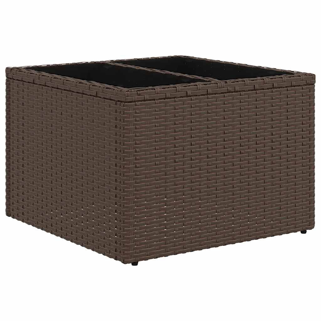 havesofasæt med 9 dele og hynder brun polyrattan