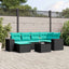 havesofasæt med 7 hynder sort polyrattan