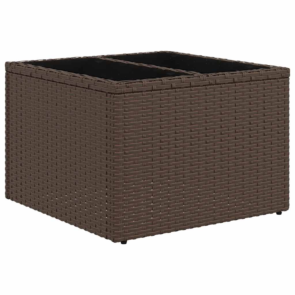 havesofasæt med 7 hynder brun polyrattan
