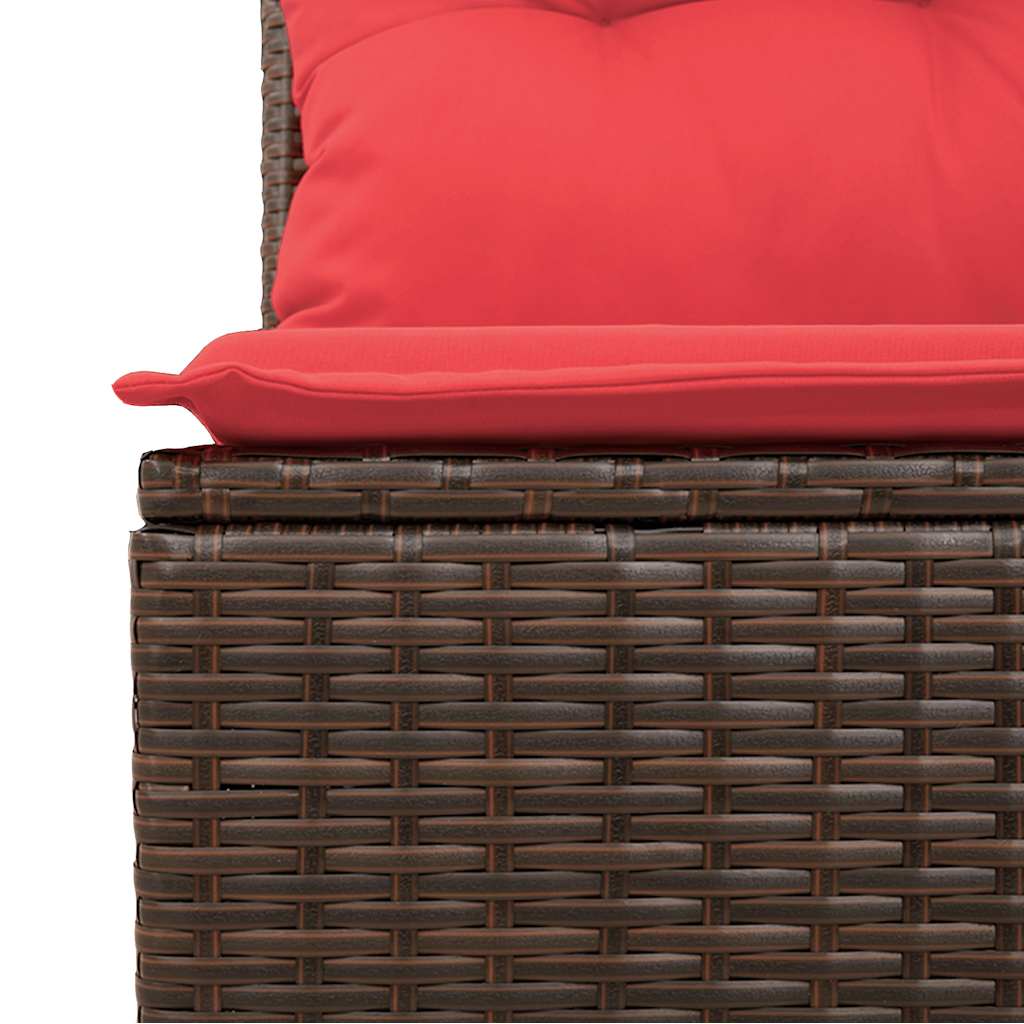 havesofasæt med 7 hynder brun polyrattan