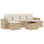 sofasæt til haven 7 dele med hynder polyrattan beige