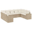 sofasæt til haven 9 dele med hynder polyrattan beige