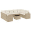 sofasæt til haven 10 dele med hynder polyrattan beige