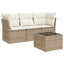 sofasæt til haven 4 dele med hynder polyrattan beige