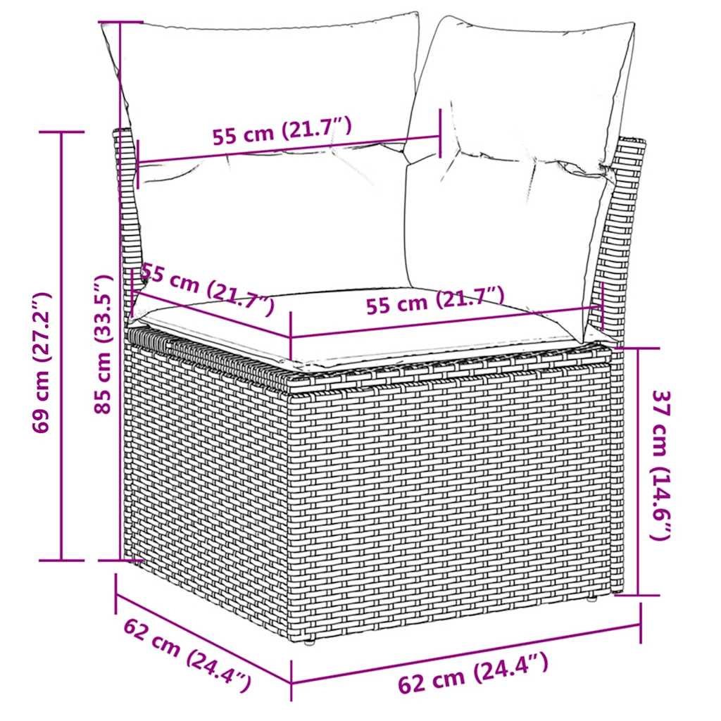 sofasæt til haven 4 dele med hynder polyrattan beige