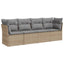 sofasæt til haven 4 dele med hynder polyrattan beige