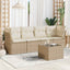 sofasæt til haven 5 dele med hynder polyrattan beige