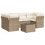 sofasæt til haven 7 dele med hynder polyrattan beige