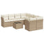sofasæt til haven 9 dele med hynder polyrattan beige