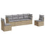 sofasæt til haven 6 dele med hynder polyrattan beige