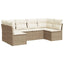 sofasæt til haven 6 dele med hynder polyrattan beige