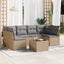 sofasæt til haven 7 dele med hynder polyrattan beige