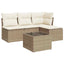 sofasæt til haven 5 dele med hynder polyrattan beige