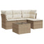 sofasæt til haven 5 dele med hynder polyrattan beige