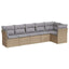 sofasæt til haven 6 dele med hynder polyrattan beige