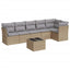 sofasæt til haven 7 dele med hynder polyrattan beige