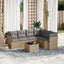 sofasæt til haven 7 dele med hynder polyrattan beige