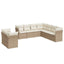 sofasæt til haven 9 dele med hynder polyrattan beige