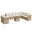 sofasæt til haven 11 dele med hynder polyrattan beige