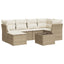 sofasæt til haven 7 dele med hynder polyrattan beige
