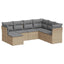 sofasæt til haven 7 dele med hynder polyrattan beige