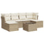 sofasæt til haven 7 dele med hynder polyrattan beige