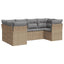 sofasæt til haven 6 dele med hynder polyrattan beige