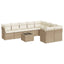 sofasæt til haven 10 dele med hynder polyrattan beige