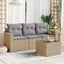 sofasæt til haven 4 dele med hynder polyrattan beige
